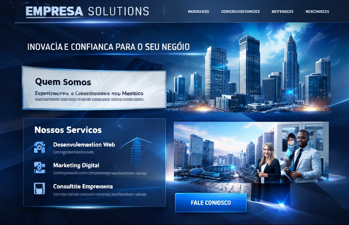 Demonstração de site futurista: Site Corporativo Premium